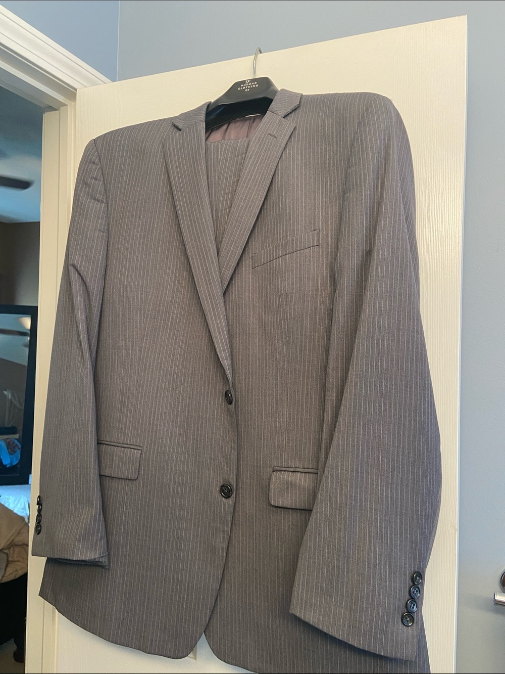 Joseph Abboud Gray Pinstripe Two-Button Suit Jacket